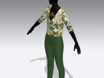 Female Cloth Dress Low-poly 3D model