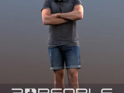 Simon 10080 - Look Up Casual Man Low-poly 3D model