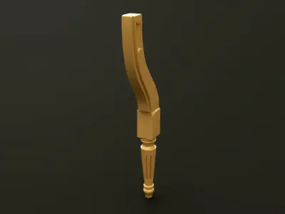 Classic Baroque Style Wooden Chair leg Free 3D model