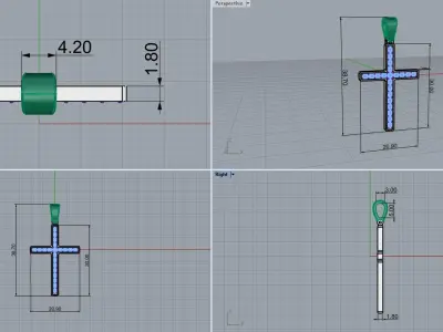 Cross Pendant  53864 3D print model