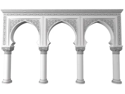 Arch in oriental style  Arched Doorway Oriental Portal Arcade  3D model