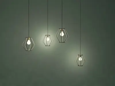 Wire Lamps Free 3D model