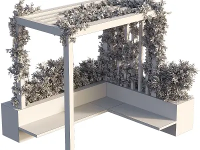 OutDoor plants - 3  Pergola plants set 3D model