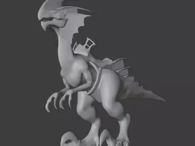 Base Mesh World war Dragon  Low-poly 3D model