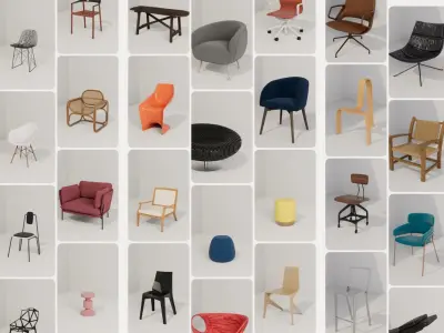 Pack Modern Chairs  3D model