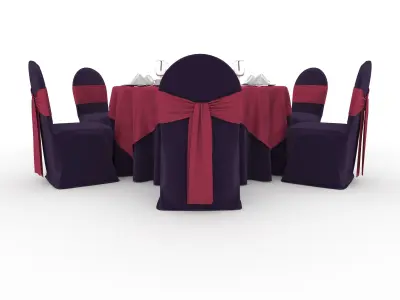 Banquet Table and Chair 68 3D model