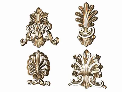 Carved decor ornament pack for cnc 19 3D model