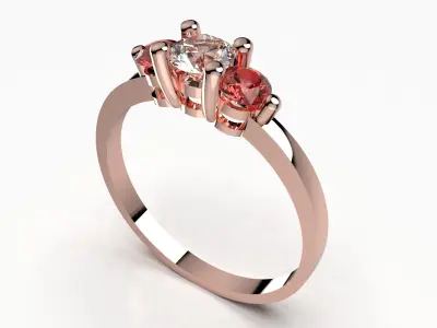 Women Trilogy Ring  For Wedding Or For Gift - CAD 08 3D print model