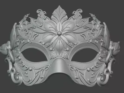 Majestic Masquerade Mask Baroque Ornamental 3D print model