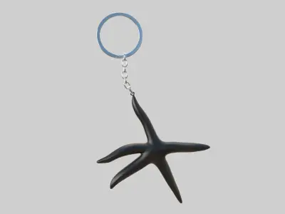 starfish keychain black 3D model