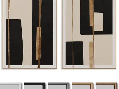 Abstract Painting Frame set 3D model 251