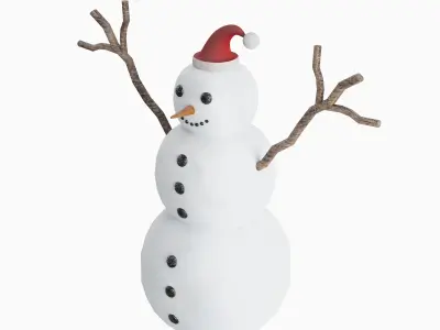 Snowman 02 Low-poly 3D model
