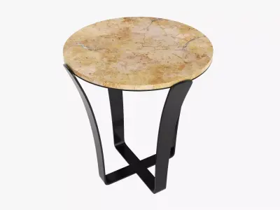 Side round table with marble top 3D model