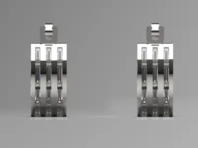 White Gold and Diamond Hoop STL earring  je0052 3D print model