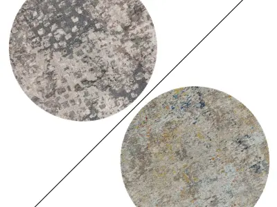 Round Rug Set 180 3D model