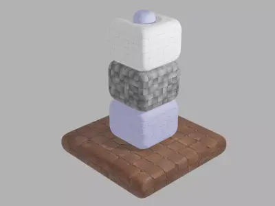 threinbax chocolate plate with sapphire in middle Free low-poly 3D model