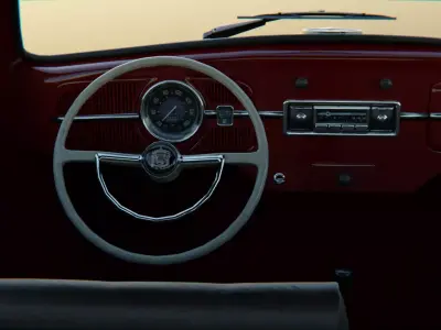 Volkswagen Beetle 1965 High Poly Classic Car 3D Model Low-poly 3D model