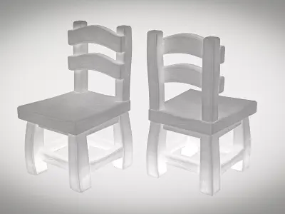 Stylized Wooden Chair 01 Low-poly 3D model