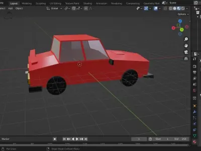 3d lowpoly car game asset 3d 3D model