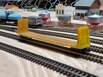 N Scale 62ft bulkhead flatcar  3D print model