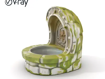 Antique Stone Well Entrance with Arch Model Pack Low-poly 3D model