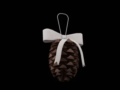 Christmas Pine Cone Low-poly 3D model purchase