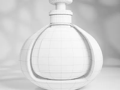 Luxury Wooden Framed Perfume Bottle  Elegant  Modern Design 3D model