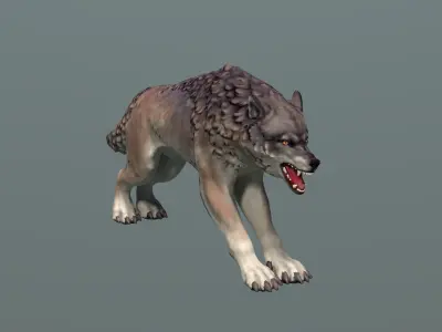 Wolf II Low Poly Low-poly 3D model