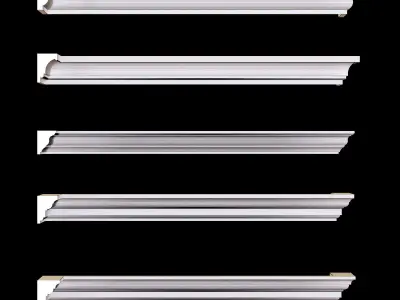 Plastering corona mouldings 3D model