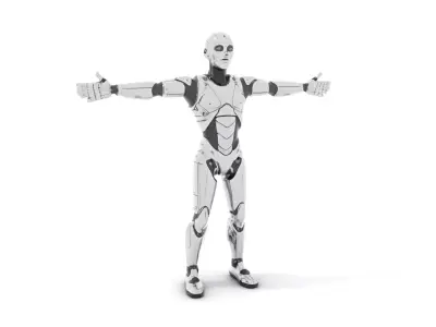 Futuristic Android Model Pack with Articulated Joints Low-poly 3D model