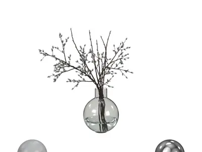 Decorative Twigs in a Vase 3D model