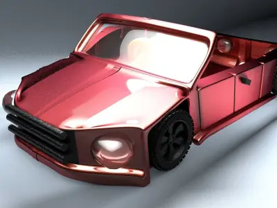 Game Car 3D model one Low-poly 3D model