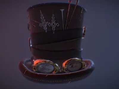 Mad Hatters Hat Low-poly 3D model