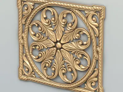 Carved decor central 018 3D model