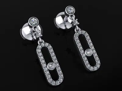Messika Stylish Earrings 3D print model purchase