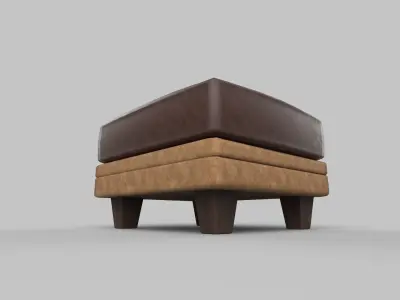 chair leather ottoman Low-poly 3D model