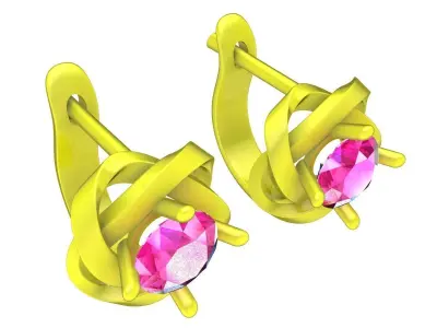 A7790 Luxury Diamond Earrings 3D print model