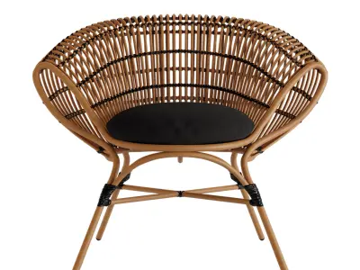 Aro Outdoor Lounge Chair With Black Cushion 3D model