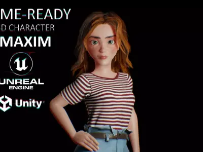 Game-Ready Stylized Character Maxim Low-poly 3D model