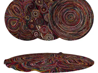 Round Rug Set 12 3D model