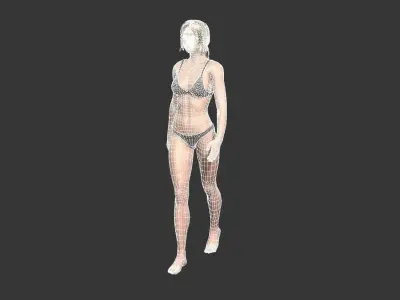 Game character Woman Low-poly 3D model get