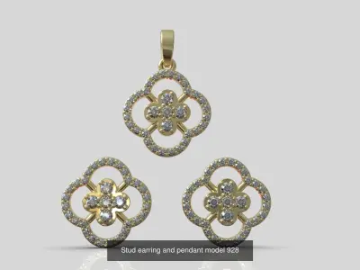 Lightweight earring necklace  collection 3D Model Pack
