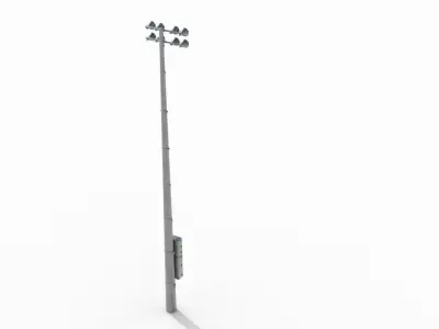 Floodlight Tower Light Low-poly 3D model