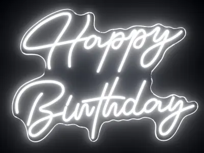 Happy Birthday Neon Sign 3D model