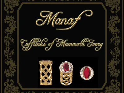 Cufflinks Mammoth ivory 3D print model