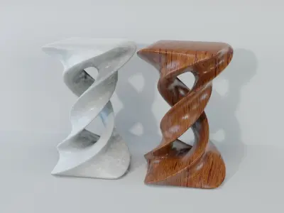 Art Decor - Twisted Tables Low-poly 3D model
