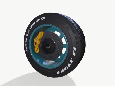 Rally wheel Good Year Low-poly 3D model