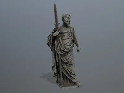 Man Statue Low-poly 3D model