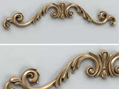 Carved decor horizontal 008 3D model