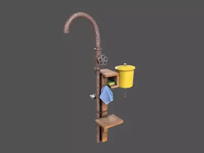 Outdoor Water Tap Low-poly 3D model